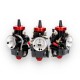 Carburador tipo PWK corpo preto tampa CNC vermelha Allpro