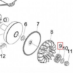 Anilha estrela lado variador Allpro Piaggio 50cc 2T/4T