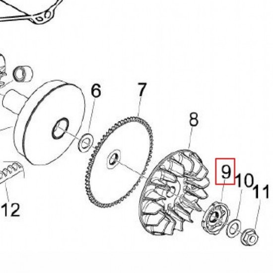 Anilha estrela lado variador Allpro Piaggio 50cc 2T/4T