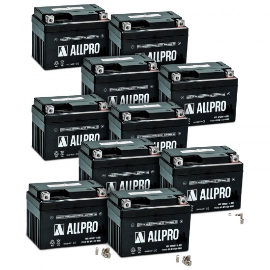 Caixa de 10 baterias YTX4L-BS pré-carregada Allpro