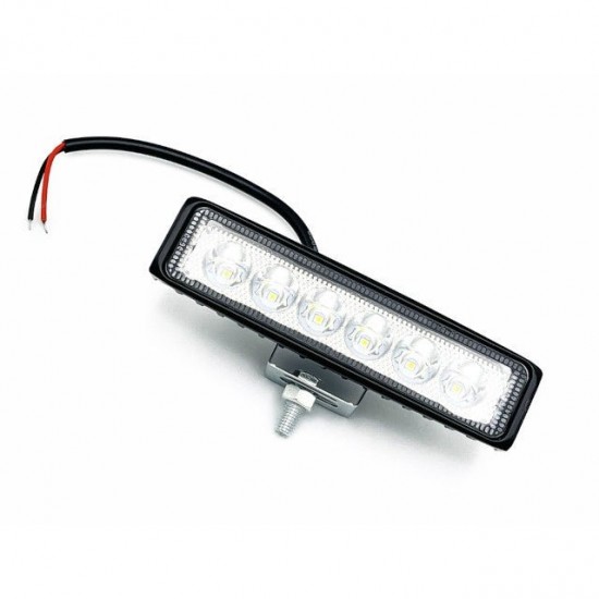 Luz frontal LED Spotlight 6 leds preto 18W 12V 1800Lm 15x3,9cm Allpro