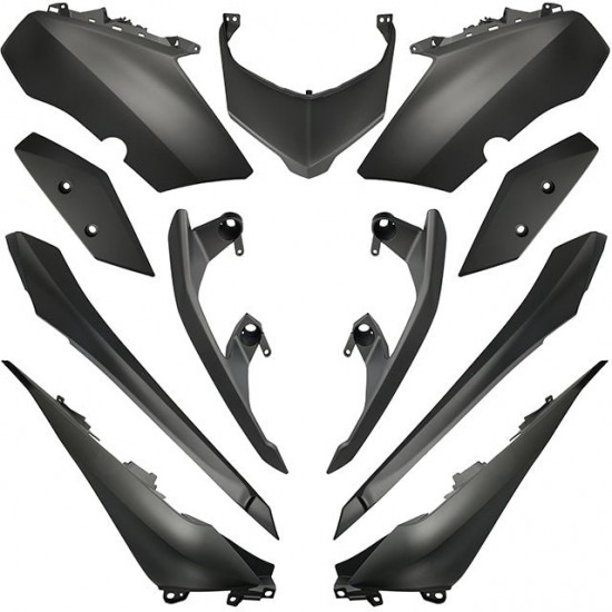 Kit de carenagens 11 peças Allpro cinzento-escuro metalizado Yamaha X-Max 125/300 18-22 / 400 18-20