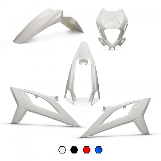 Conjunto de carenagem branco brilhante 5 peças Allpro Beta RR 50 >2021
