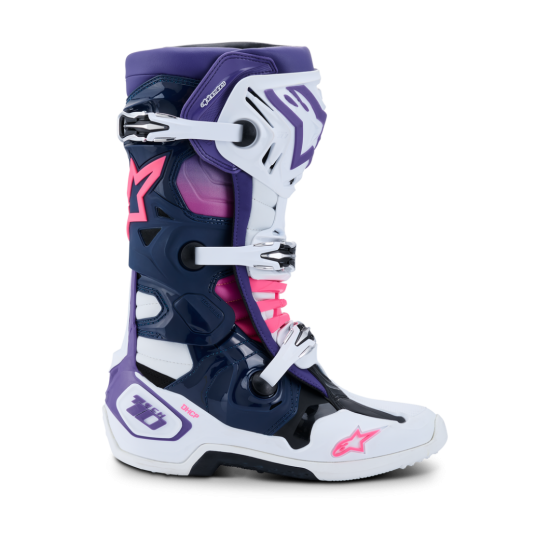 Botas Alpinestars Tech 10 White / Navy / Fluo Pink / Violet Botas Alpinestars Tech 10 White / Navy / Fluo Pink / Violet