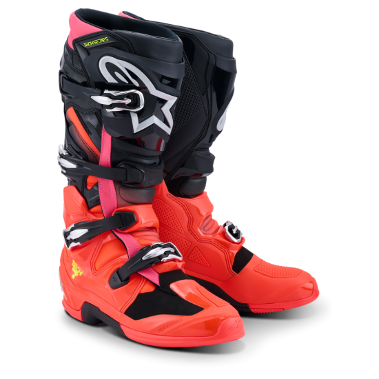 Botas Alpinestars Tech 7 Black / Red / Fluo Pink Botas Alpinestars Tech 7 Black / Red / Fluo Pink