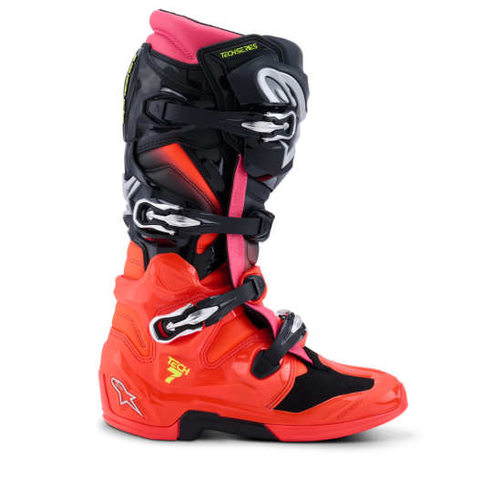 Botas Alpinestars Tech 7 Black / Red / Fluo Pink Botas Alpinestars Tech 7 Black / Red / Fluo Pink