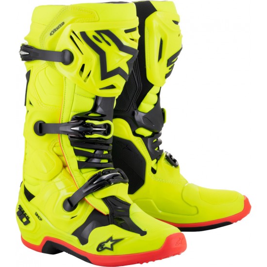Botas Alpinestars Tech 10 Black / Yellow Fluo / Red Fluo