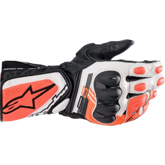 Luvas Alpinestars SP-8 V3 White / Fluo Red / Black