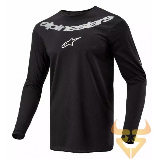 Camisola Alpinestars Fluid Graphite Black / Silver Camisola Alpinestars Fluid Graphite Black / Silver