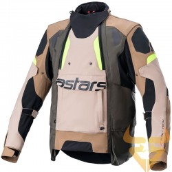 Casaco Alpinestars Halo Drystar Dark Khaki / Sand Yellow Fluo
