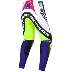 Calças Alpinestars Limited Edition Supertech SX Dirt Studios® White / Purple / Yellow Fluor