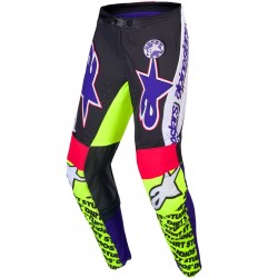 Calças Alpinestars Limited Edition Supertech SX Dirt Studios® White / Purple / Yellow Fluor