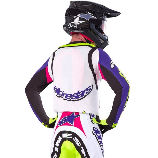 Camisola Alpinestars Limited Edition Supertech SX Dirt Studios® White / Purple / Yellow Fluor