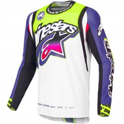 Camisola Alpinestars Limited Edition Supertech SX Dirt Studios® White / Purple / Yellow Fluor