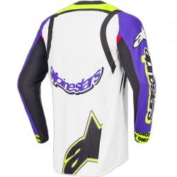 Camisola Alpinestars Limited Edition Supertech SX Dirt Studios® White / Purple / Yellow Fluor