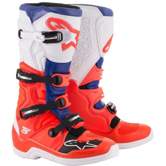 Botas Alpinestars Tech 5 Red Fluo/blue/white