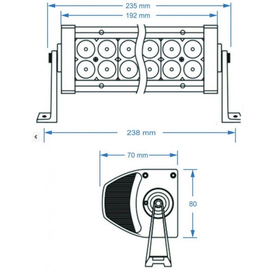 Barra Leds 7.5 6d 36w