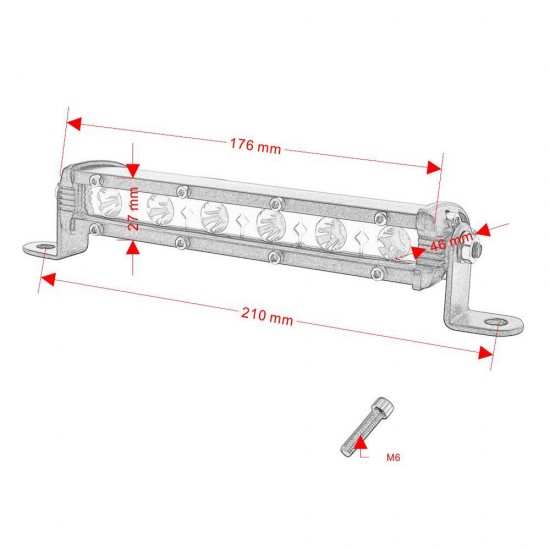 Barra Leds Wolf One Black 18w