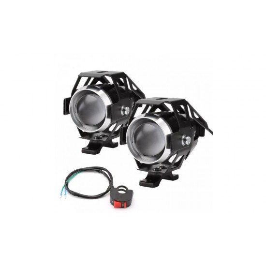 Conjunto de Faróis Auxiliares Moto Spot Led Preto (par)