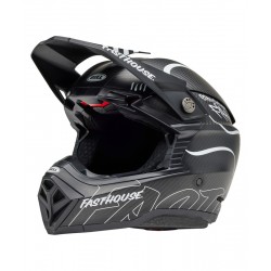 Capacete Bell Moto-10 Spherical Mips Fasthouse Raven Matte Black / White