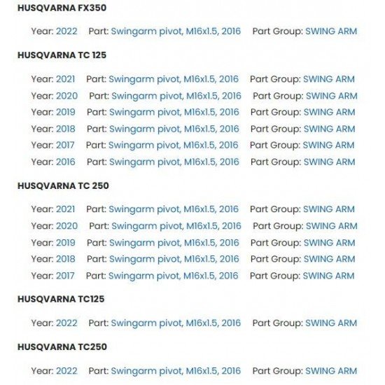 Veio da Escora Auto Lubrificante KTM / Gas Gas / Husqvarna Veio da Escora Auto Lubrificante KTM / Gas Gas / Husqvarna