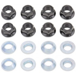 Kit Porcas Pretas Com Anilhas Conicas Jante Atv - Aço 