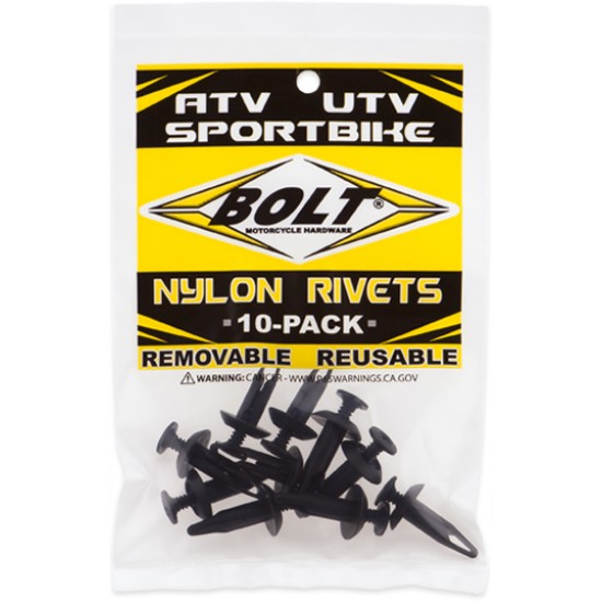 Rebites para Plásticos M6 (10 / un) BOLT MOTORCYCLE HARDWARE
