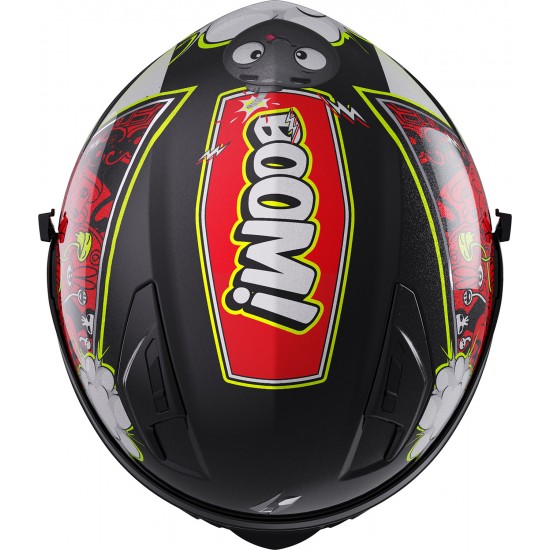 Capacete Criança STRIKE BOOM Vermelho / Amarelo Neon Pérola STORMER