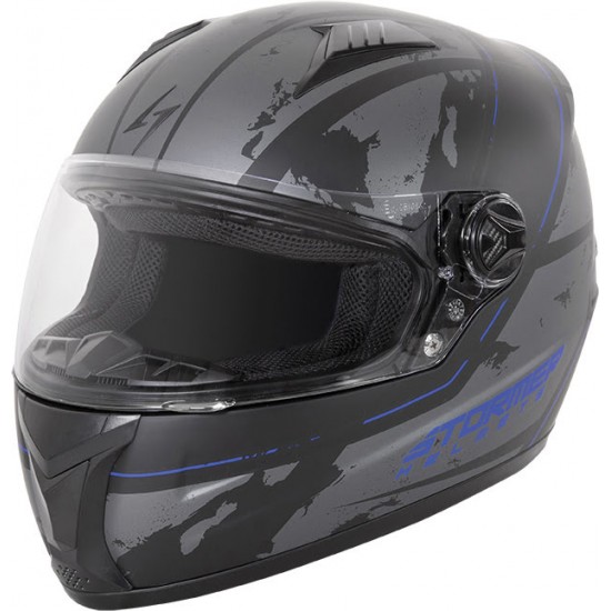 Capacete Integral SWIFT SHADE Preto / Azul Metal Mate Stormer