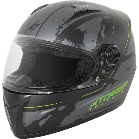 Capacete Integral SWIFT SHADE Preto / Verde Metal Mate Stormer