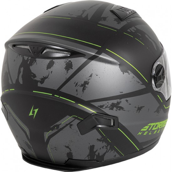 Capacete Integral SWIFT SHADE Preto / Verde Metal Mate Stormer