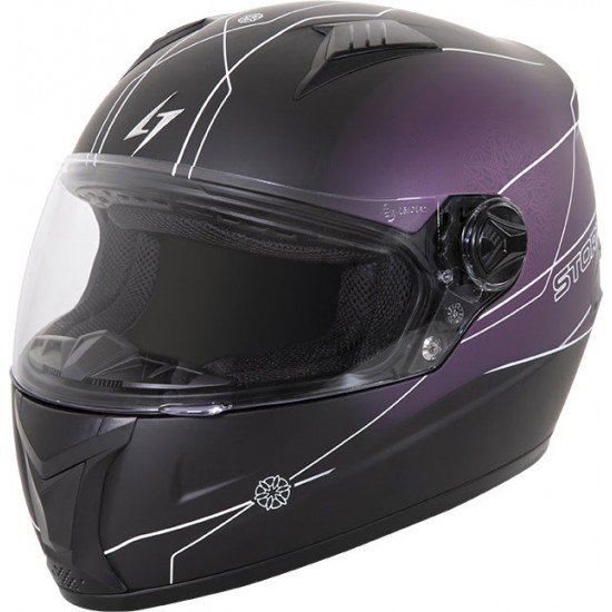 Capacete Integral SWIFT FLORA Preto / Fuchsia Metal Mate Stormer