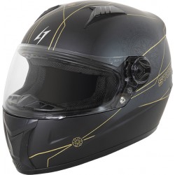 Capacete Integral SWIFT FLORA Preto / Dourado Metal Mate STORMER