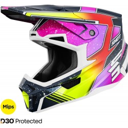 Capacete LITE RACING Azul / Amarelo Neon Pérola SHOT