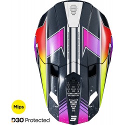 Capacete LITE RACING Azul / Amarelo Neon Pérola SHOT