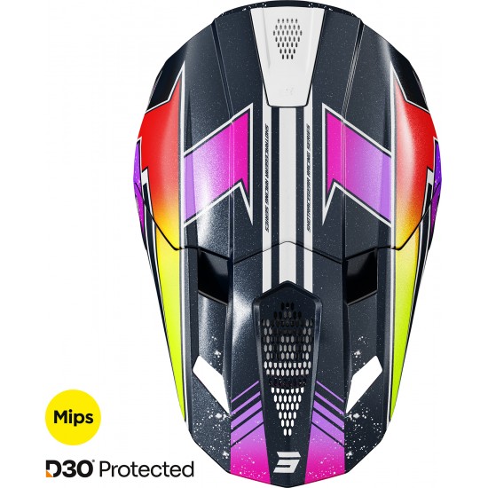 Capacete LITE RACING Azul / Amarelo Neon Pérola SHOT