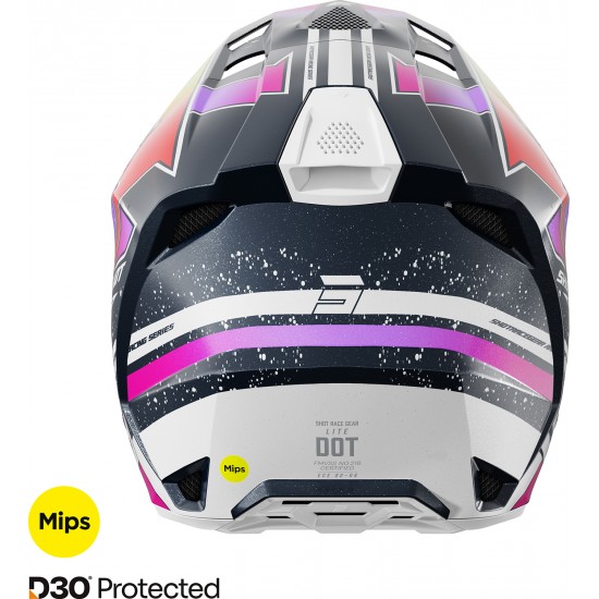 Capacete LITE RACING Azul / Amarelo Neon Pérola SHOT