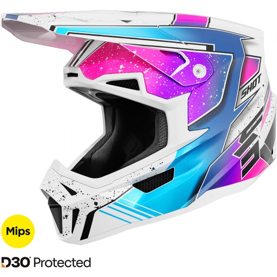 Capacete LITE RACING Branco / Rosa Pérola SHOT