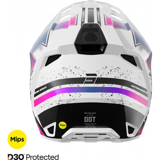 Capacete LITE RACING Branco / Rosa Pérola SHOT