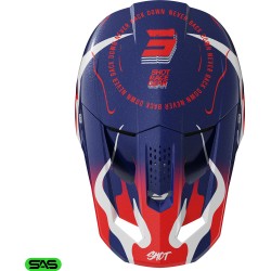 Capacete SPEED BEAST Azul / Vermelho Pérola SHOT