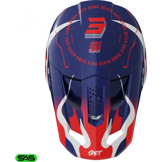 Capacete SPEED BEAST Azul / Vermelho Pérola SHOT