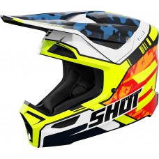 Capacete FURIOUS FLASH Azul / Amarelo Neon Brilho SHOT