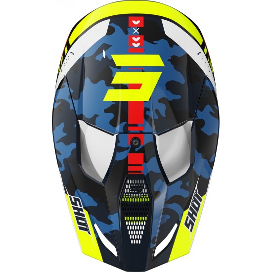 Capacete FURIOUS FLASH Azul / Amarelo Neon Brilho SHOT