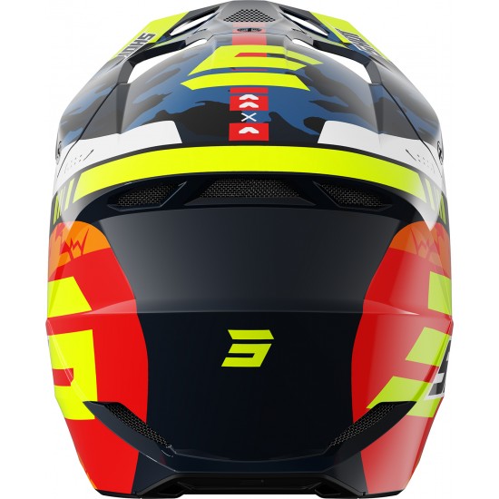 Capacete Criança FURIOUS FLASH Azul / Amarelo Neon Brilho SHOT