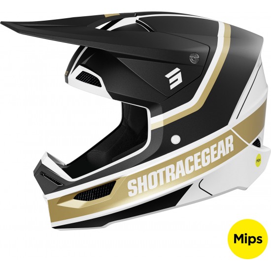 Capacete RACE MYTHIC Preto / Dourado Mate SHOT