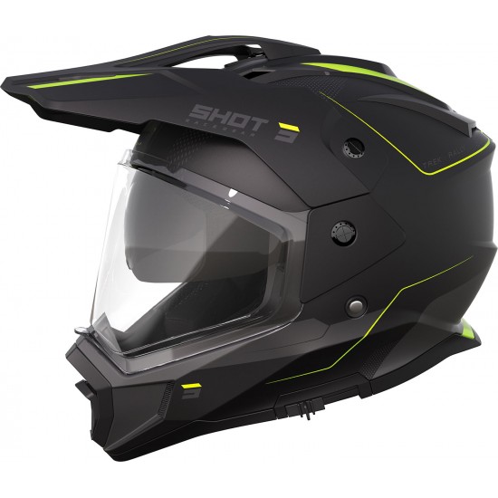 Capacete c / Viseira TREK RALLY Preto / Amarelo Neon Mate SHOT