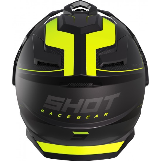 Capacete c / Viseira TREK RALLY Preto / Amarelo Neon Mate SHOT
