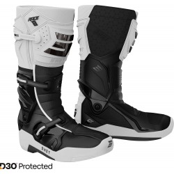 Botas RACE 8 Brancas / Pretas / Cromadas SHOT