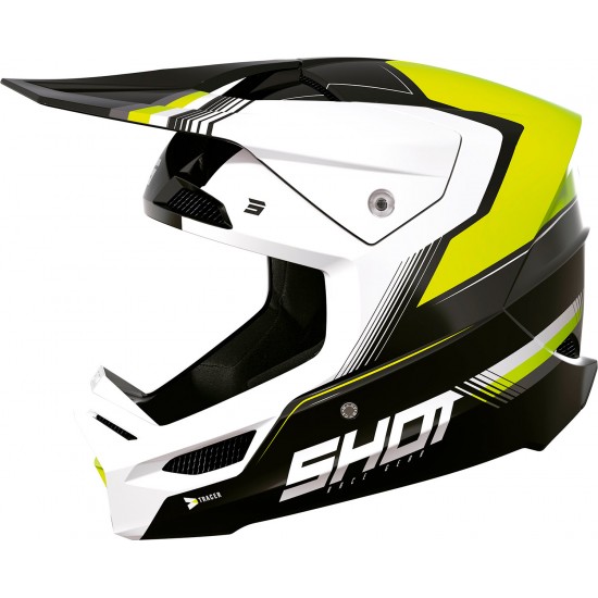 Capacete RACE TRACER Amarelo Neon Brilho SHOT