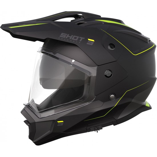 Capacete c / Viseira TREK RALLY Preto / Amarelo Neon Mate SHOT